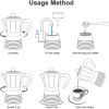Stovetop Percolator Espresso Maker Aluminum Pot Set in Red