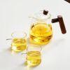 High Borosilicate Heat-resistant Glass Teapot With Walnut Handle