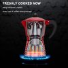Stovetop Percolator Espresso Maker Aluminum Pot Set in Red