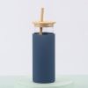 Eco-Friendly Borosilicate Bottle with Bamboo Lid, Straw, and Silicone Rubber Case