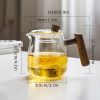 High Borosilicate Heat-resistant Glass Teapot With Walnut Handle