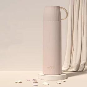 Elegance Redefined Sleek Large-Capacity Tumbler with Convertible Top as Cup (Option: Light Pink-350ml)