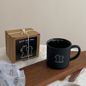 Whimsical Sips Frosted Puppy Mug (Black and White) (Option: Black Puppy-320ml)