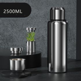 On-the-Go Elegance: Stainless Steel Insulated Travel Tumbler with Large Capacity (Option: Stainless Steel 84.5 oz - 2500ML)