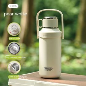 Steep Sip and Savor: Stainless Steel Large Capacity Insulation Tumbler with Steeping Basket (Option: White 40 oz)