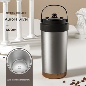 Elegance Insulated Tumbler with Choice of Stainless Steel or Ceramic Interior Liner (Option: Aurora Silver Stainless Steel)