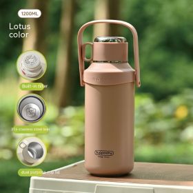 Steep Sip and Savor: Stainless Steel Large Capacity Insulation Tumbler with Steeping Basket (Option: Pink 40 oz)