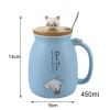 Cartoon Cat Ceramic Coffee Mug with lid