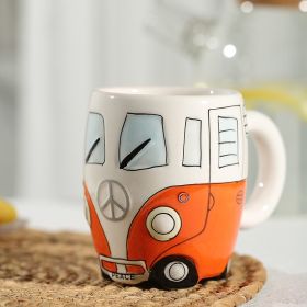 Creative Ceramic VW Van Mug (Capacity: 400 ml, Color: Orange)