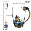 Butterfly Rose Painted Crystal Cup with spoon
