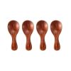 Elegance in Miniature Set of 4 Mini Wooden Short Handle Spoons