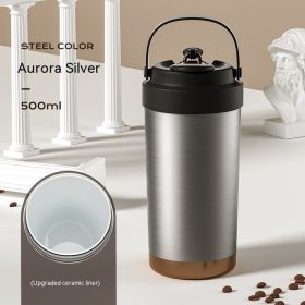 Elegance Insulated Tumbler with Choice of Stainless Steel or Ceramic Interior Liner (Option: Silver Ceramic)