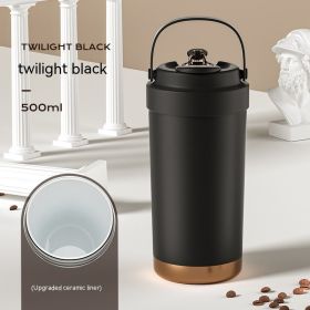 Elegance Insulated Tumbler with Choice of Stainless Steel or Ceramic Interior Liner (Option: Black Ceramic)